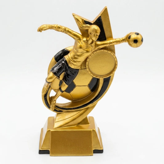 Trofeo Arquera en Resina Dorado Claro