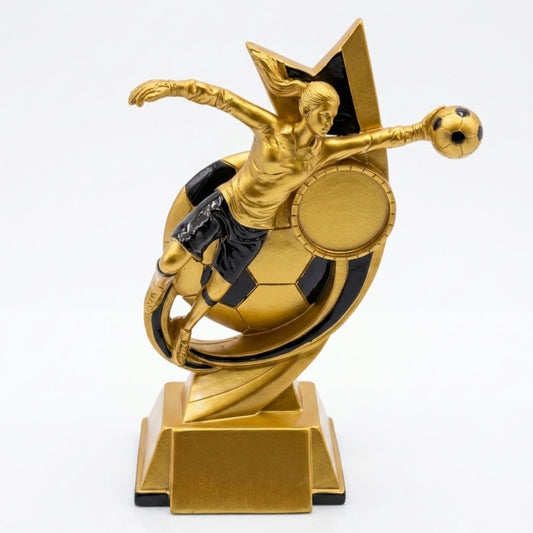 Trofeo Arquera en Resina Dorado Claro
